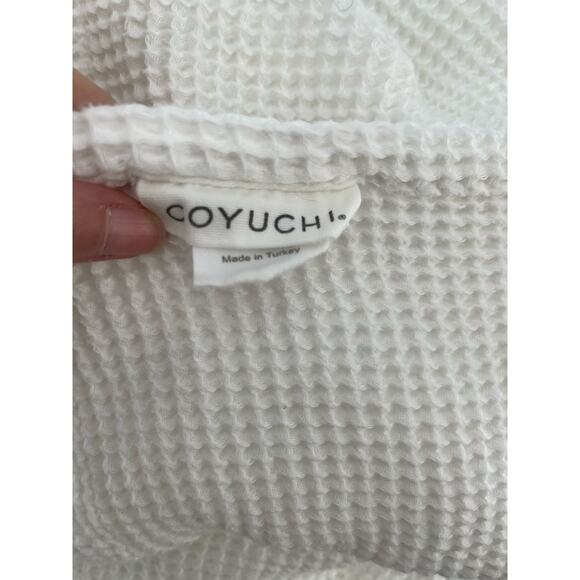 Coyuchi Organic Waffle Shower Curtain White 100% Cotton - Picture 3 of 4